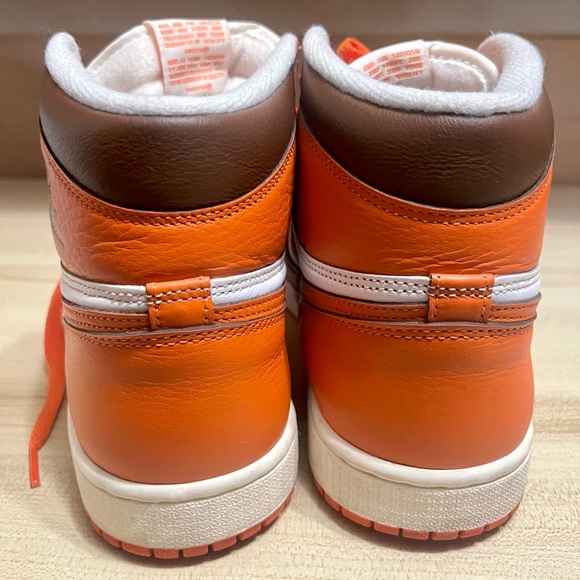 Nike Air Jordan 1 Retro Women's Sneakers in Orange and White - Picture 7 of 8